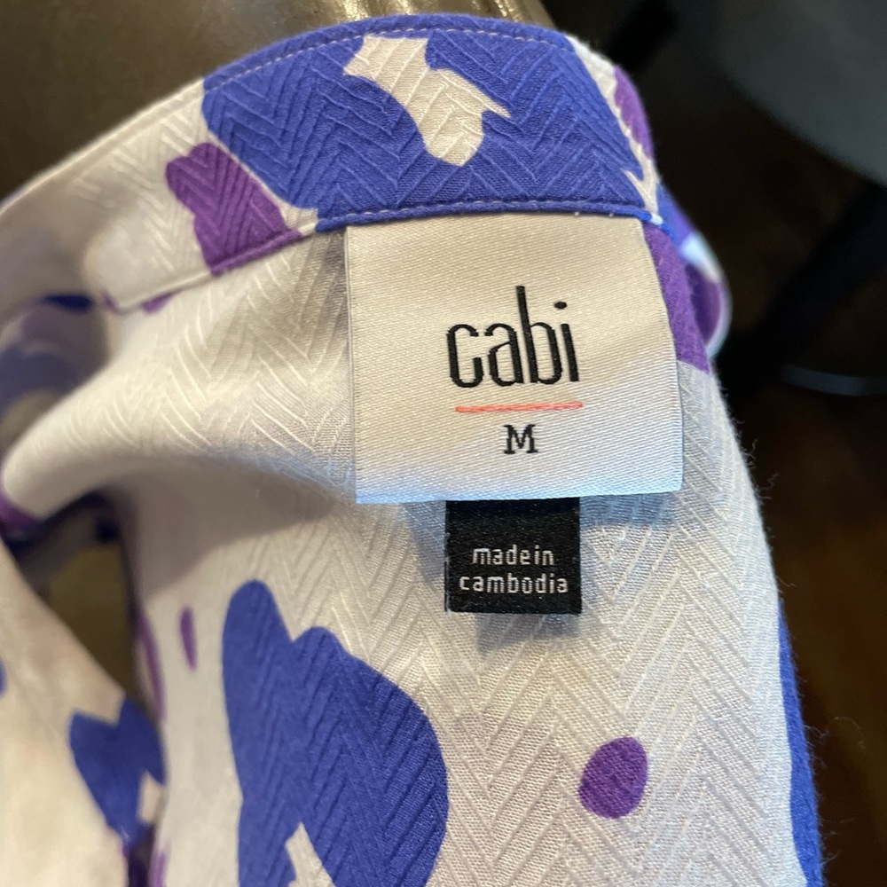 CAbi White and Purple Floral Blouse - Picture 9 of 13